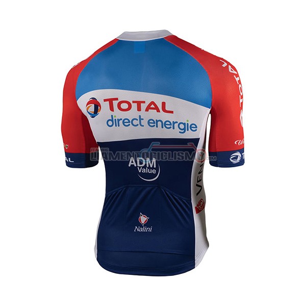 Abbigliamento Ciclismo Direct Energie Manica Corta 2021 Blu Rosso Bianco